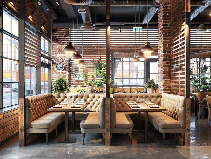 Cafe Dining Furniture Information With Tables, Chairs, and Space Planning Details